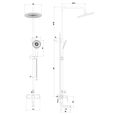 Душевая система AWP Aurel S0662C с тропическим душем и поворотным изливом, хром