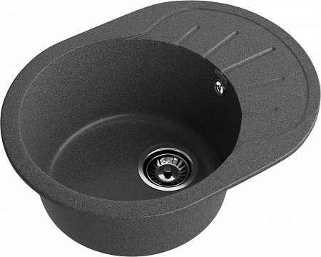Мойка кухонная GranFest RONDO GF-R-580L чаша с крылом 579*445мм графит, мрамор