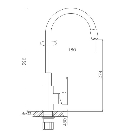 Смеситель для кухни HAIBA HB70112-7, силиконовый излив, латунь, черный/хром