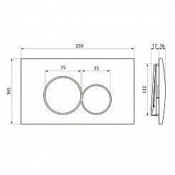 Клавиша смыва для инсталляции Point Виктория, цвет сатин/хром, PN44061SC