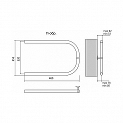 Полотенцесушитель водяной Terminus П-образный 320x400