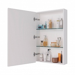 Шкаф зеркальный Lemark UNIVERSAL 50х80см 1 дверный, петли слева, цвет корпуса: Белый глянец