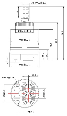Картридж стандарт., высокий, 40 мм, ESKO