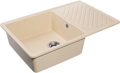 Мойка кухонная GranFest QUARZ GF-ZL-52 чаша+кр 760*480 (бежевый)