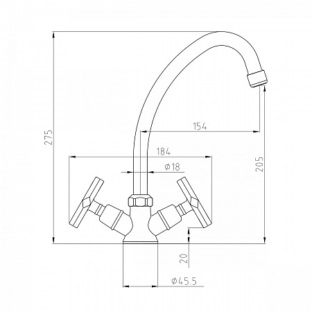 Смеситель Lemark Promotion LM6050C для кухни с поворотным изливом 