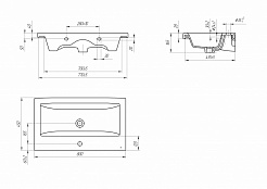 Раковина Cersanit мебельная COMO 80 1 отв.