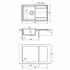 Мойка кухонная Lemark IMANDRA 760 антрацит
