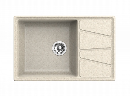 Мойка кухонная GranFest VERTEX GF-V-780L чаша с крылом 780*500мм бежевый, мрамор  