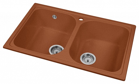 Гранитная мойка AquaGranitEx M-15 терракот
