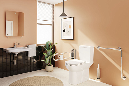 Поручень Vitra Arkitekta A44467 опорный наcтенный 90° Хром