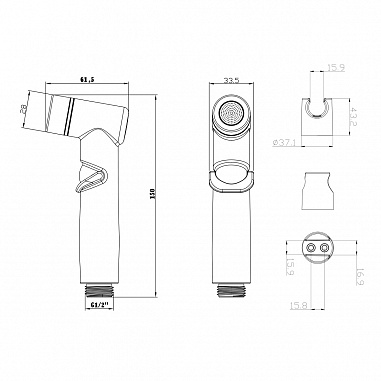 Комплект аксессуаров Lemark LM8088BL для биде, черный