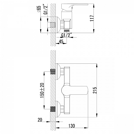 Смеситель Lemark Plus Grace LM1503C для душа