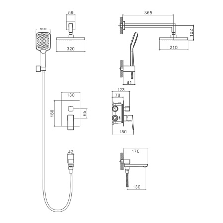 Встраиваемая душевая система SPLENKA S01.27.06