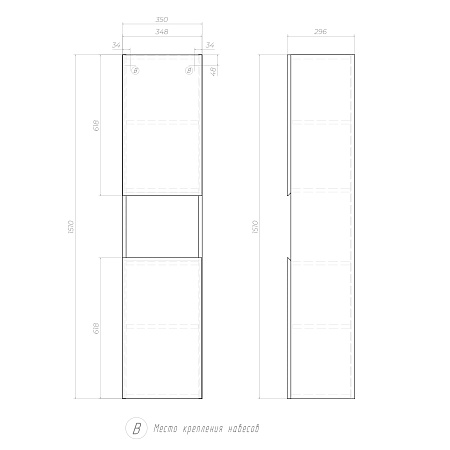 Шкаф навесной VIGO Wing 350 дуб золотой