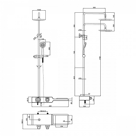 Смеситель Lemark Tropic LM7009C для душа с верхней душевой лейкой "Тропический дождь"