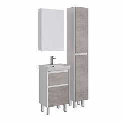 Шкаф зеркальный Lemark UNIVERSAL 50х80см 1 дверный, петли слева, цвет корпуса: Белый глянец