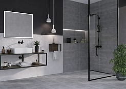 Зеркало LED 011 design 100x80 с подсветкой часы металл. рамка прямоугольное