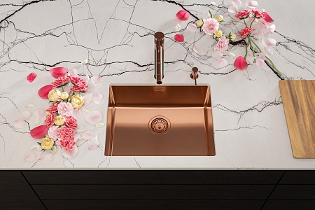Мойка кухонная Alveus Kombino 50 Monarch Copper SAT 542X442X195 U нержавеющая сталь, с выпуском, без