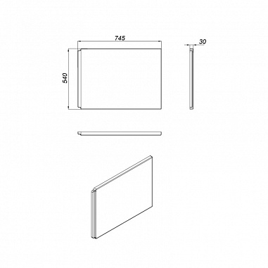 Панель Cersanit для ванны боковая VIRGO 75 белый