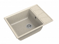 Мойка кухонная GranFest VERTEX GF-V-680L чаш+кр 680*500мм, бежевый, мрамор  