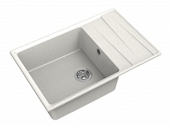 Мойка кухонная GranFest LEVEL GF-LV-760L чаш+кр 760*500мм белый, мрамор  