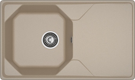 Мойка кухонная GranFest UNIQUE GF-U-840L чаш+кр 840*500мм песочный, мрамор  