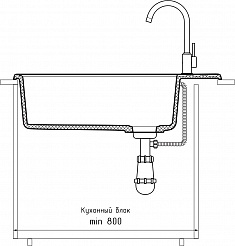 Мойка кухонная GranFest QUARZ GF-ZL-51 чаша+кр 760*480 (белый)