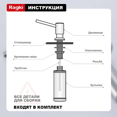Кухонный диспенсер для моющего средства RAGLO R720.01