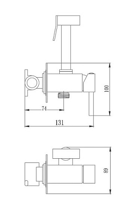 Гигиенический душ HAIBA HB5512-4, латунь, бронза