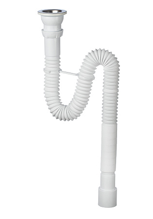 Сифон WIRQUIN гофрированный 1½ х 40/50 мм, L1200 мм с хомутом жёсткости