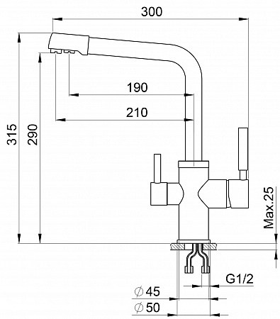 Смеситель Granula GR-2015 хром для кухни
