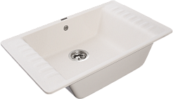 Мойка кухонная GranFest QUARZ GF-ZW-71 чаша+кр 760*480 (белый)