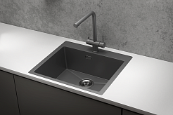 Стальная кухонная мойка Granula GR-5951 графит матовый