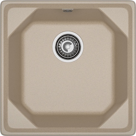 Мойка кухонная GranFest UNIQUE GF-U-500 1-чаш 500*500мм песочный, мрамор  