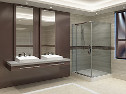 Душевое ограждение Alex Baitler AB244-100 (1000x1000x2000) квадратное, тонированное