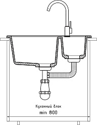 Мойка кухонная GranFest Quadro GF-Q610K черный