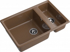 Мойка кухонная GranFest LEVEL GF-LV-760K 1.5-чаши 760*500мм терракот, мрамор  