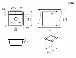 Кухонная мойка Granula Standart ST-5001 белый
