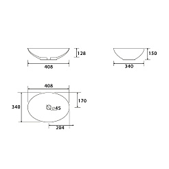 Умывальник Point Сатурн 41 PN43902WM овальный, белый матовый