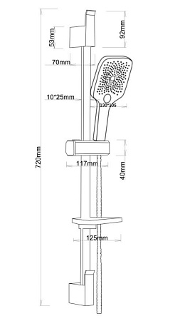 Душевой гарнитур, арт. SSS1303SQBlack, ESKO