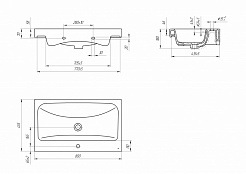 Раковина Cersanit мебельная MODUO 80 1 отв.