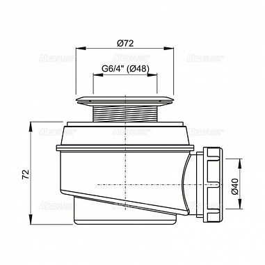 Сифон для душевого поддона с нержавеющей peшeткой, арт. A46-50