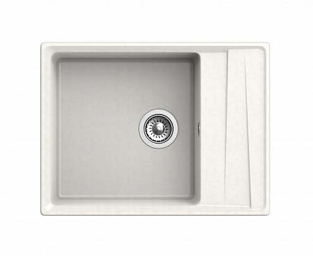 Мойка кухонная GranFest LEVEL GF-LV-660L чаш+кр 660*500мм белый, мрамор  