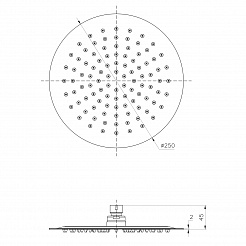 Лейка душевая Lemark LM9481BL верхняя, круглая, Ø250мм, нерж.cталь/черный