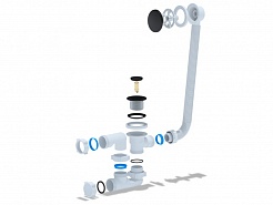 Сифон Cersanit для ванны PRIME BLACK универсальный клик-клак