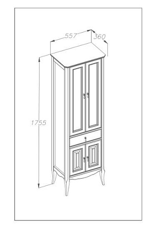Пенал OPADIRIS Лоренцо, светлый орех, 2-створч.