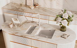 Мойка кухонная ULGRAN Quartz Underground 400-04, платина