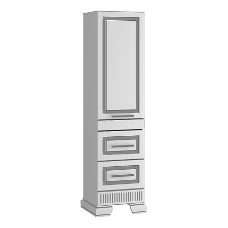 Пенал OPADIRIS Оникс, белый глянцевый с патиной - серебро, левый