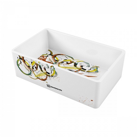 Мойка кухонная OMOIKIRI Mikura 76-Tokio 3 Natceramic/white