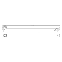 Излив плоский 500 мм, хром